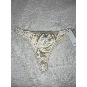 NWOT Wilke-Rodriguez 100% Silk String Bikini Panties Ivory M